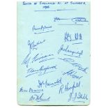 South of England XI 1939. Large album page nicely signed in ink by fourteen members of the South