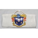 Cricket bag. Small crested china cricket bag with colour emblem for 'Borough of Reading'. Arcadian