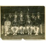 Gentlemen v Players 1920. Original mono press photograph of the Players team, seated and standing in