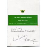 Lord's Taverners Australia A.C.T. Branch. '1948 Invincibles Dinner' Official menu for the dinner