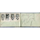 Australia tour to England 1956. Blue autograph album nicely signed in ink by eleven members of the