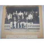 'Wimbledon Charity Cricket Match' 1919. Early official mono photograph of the team seated and