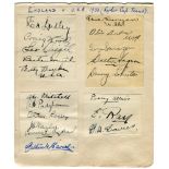 Ryder Cup 1933. Great Britain v United States of America. Album page containing the ink signatures