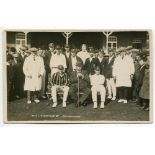 C.I. Thornton's XI, Scarborough 1920. Sepia real photograph postcard of the C.I. Thornton team