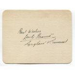 Leonard Charles Braund. Surrey, Somerset, London County & England 1896-1920. Excellent ink signature