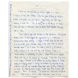 Denys Rowbotham, cricket journalist. Four page handwritten letter from his home in Cheshire, 'as