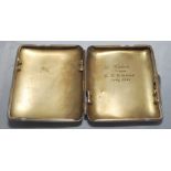 Frank (Bramley) Watson. Lancashire & M.C.C. 1920-1937. Attractive silver plated cigarette case