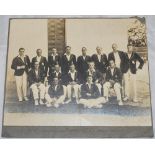 M.C.C. tours to South Africa. Two official sepia photographs of the M.C.C. teams for the 1927/28 and