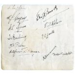 Surrey C.C.C. c1933/1935. Album page nicely signed in ink by nine Surrey players. Signatures are