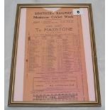 Kent C.C.C. 1939. Original 'Southern Railway' printed paper flyer advertising travel for '