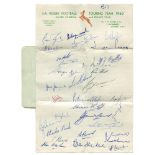 Rugby Union. South Africa tour to United Kingdom and France 1960/61. Official autograph sheet on '