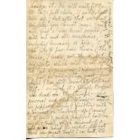 Francis Thompson. Poet. Two page handwritten letter in ink from Thompson to Edward Meynell his
