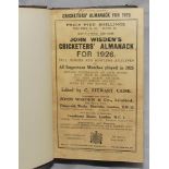 Wisden Cricketers' Almanack 1926. 63rd edition. Bound in green half calf leather, gilt spine dated