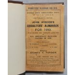 Wisden Cricketers' Almanack 1910. 47th edition. Original paper wrappers, bound in dark brown boards,