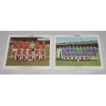Typhoo Tea collectors cards c1966. Sixteen large colour cards, some with printed signatures. Teams