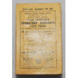 Wisden Cricketers' Almanack 1934. 71st edition. Original paper wrappers. Slight breaking to page