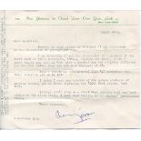 Ron Yeomans, Northern Cricket Society. Single page typed letter to the collector H.W. Warner,