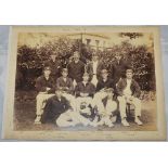 Oxford University 'Varsity Cricket XI 1891'. Original sepia photograph of the team seated and