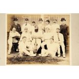 North v South 1890. Excellent original sepia photograph of the South team, standing and seated in