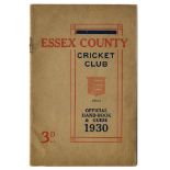 Essex County Cricket Club. Official Handbook & Guide 1930. 4th year of issue. Original decorative