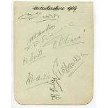 Leicestershire C.C.C. 1929. Album page signed in pencil by eight Leicestershire players.