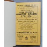 Wisden Cricketers' Almanack 1934. 71st edition. Original paper wrappers, bound in light brown