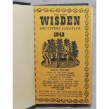 Wisden Cricketers' Almanack 1940. 77th edition. Bound in blue boards complete with original wrappers