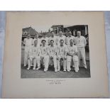 England v Australia 1956. Two official mono photographs of the England teams who played Australia