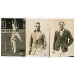 Kent C.C.C. 1930s/1940s. Eight mono real photograph postcards of Kent cricketers. Players featured
