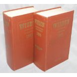 Wisden Cricketers' Almanack 1963 and 1964. Original hardbacks. Minor wear and dulling of gilts to
