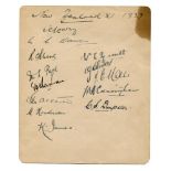 New Zealand tour to England 1927. Album page very nicely signed in ink by thirteen members of the