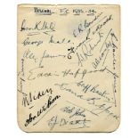 Arsenal F.C. Football League Champions 1933/34. Album page nicely signed in ink by sixteen Arsenal