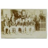 Gloucestershire C.C.C. 1906. Sepia real photograph postcard of the Gloucestershire team seated and