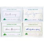 Australia Test players 1930s-1980s. Eight signatures on white cards. Signatures are Neil Harvey,