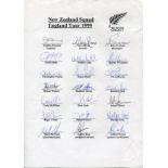 New Zealand Tours to England. Two official autograph sheets with printed titles and players' names