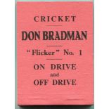 Don Bradman Flicker Book. No.1 'On Drive and Off Drive'. Flicker Productions Ltd 1930. Excellent,