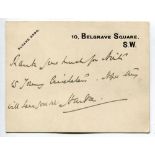 Lord Hawke. Yorkshire & England,1881-1911. Short hand written note on a plain postcard to the