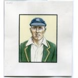 George Geary. Leicestershire & England 1912-1938. Original colour artwork by Mike Tarr of Geary,