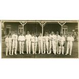 Yorkshire C.C.C. 1929. Original sepia photograph of the Yorkshire team standing in front of the