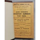Wisden Cricketers' Almanack 1905. 42nd edition. Original paper wrappers, bound in dark brown boards,