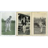 Test and County cricketers. 1900s/1950s. Twenty three mono (one colour) postcards of Test and County