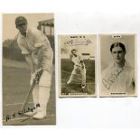 Warwickshire C.C.C. Two Godfrey Phillips 'Series of Cricketers' brown back 1924 cigarette cards of