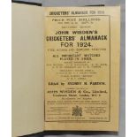 Wisden Cricketers' Almanack 1923 & 1924. 60th and 61st editions. The 1923 edition lacking front