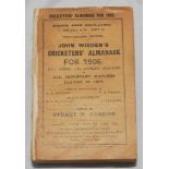 Wisden Cricketers' Almanack 1905. 42nd edition. Original paper wrappers. Front wrapper detached,