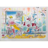 Peter Max, German/American (b-1937) Lithograph "Zero and Flowers" Pencil Signed and Numbered 73/300.