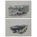 After: David Roberts, Scottish (1796-1864) Two (2) Hand Colored Lithographs Signed in the Plate.