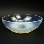 R. Lalique "Mont Dore" Opalescent Bowl. Molded signature. Good condition. Measures 2-7/8" H x 8-3/4"