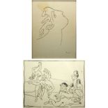 Grouping of Two (2) Picasso Prints. Includes: "Danses" print dated 13.2.54 (frame: 24-3/4" x 19-1/