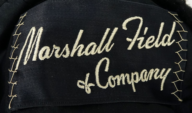 Vintage Marshall Field Company Black Persian Lamb Coat. Mink shawl collar, three-quarter sleeve. - Image 4 of 5