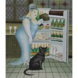 Beryl Cook, English (1926-2008) Lithograph "Percy at the Fridge" Pencil Signed and Numbered 139/300.